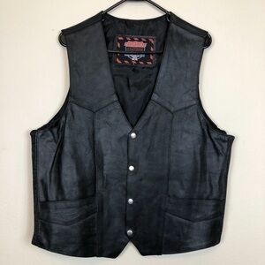 𝅺INTERSTATE Leather Motorcycle Vest-L